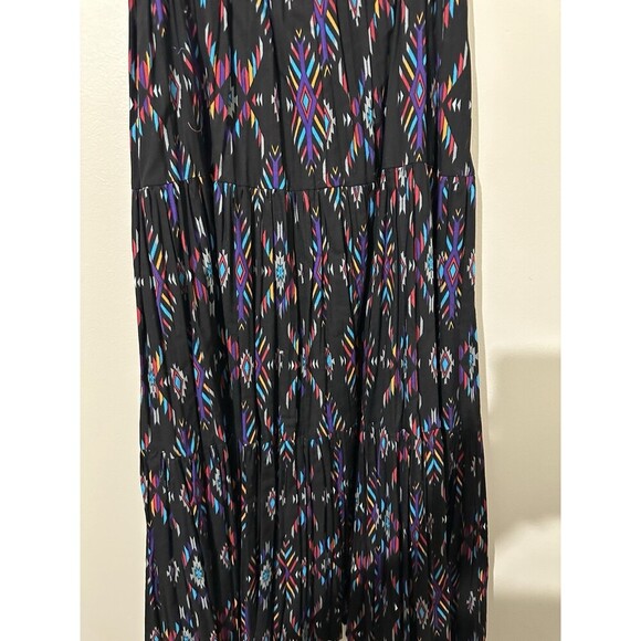 Vintage Duo Designs Maxi Skirt Size S/M Aztec Southwestern Elastic Waist Boho - Picture 2 of 7